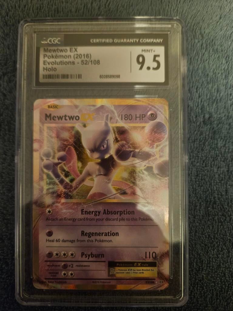 Mewtwo EX (52/108) Grade 9.5, Ophalen of Verzenden