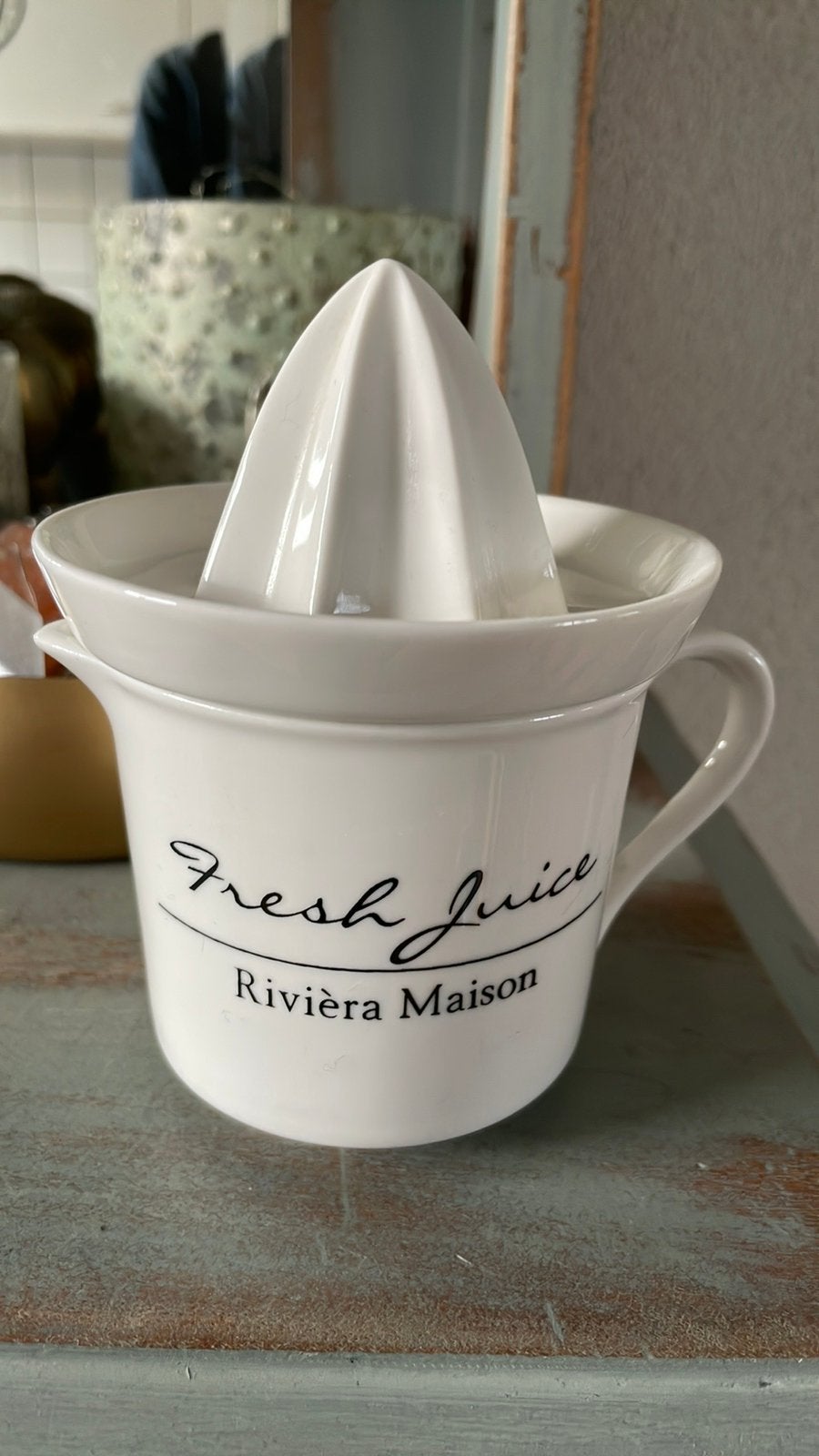 Rivièra Maison fresh juice kop mok citruspers, Ophalen of Verzenden, Zo goed als nieuw