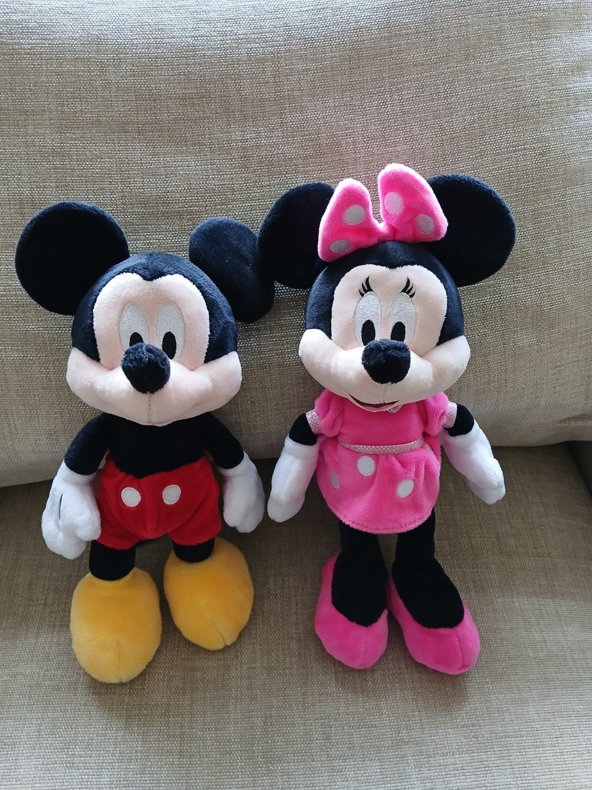 Disney knuffels Mickey en Minnie Mouse., Ophalen of Verzenden, Mickey Mouse, Zo goed als nieuw, Knuffel