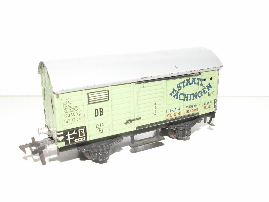 Fleischmann 1214 blikken goederwagon Staatl Fachingen - 1, Gebruikt, Gelijkstroom, Fleischmann, Wagon