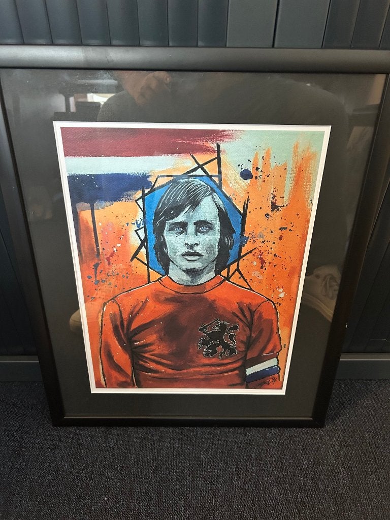 Kunstwerk Johan Cruijff, Ophalen of Verzenden, Zo goed als nieuw, Overige sporten, Poster, Plaatje of Sticker