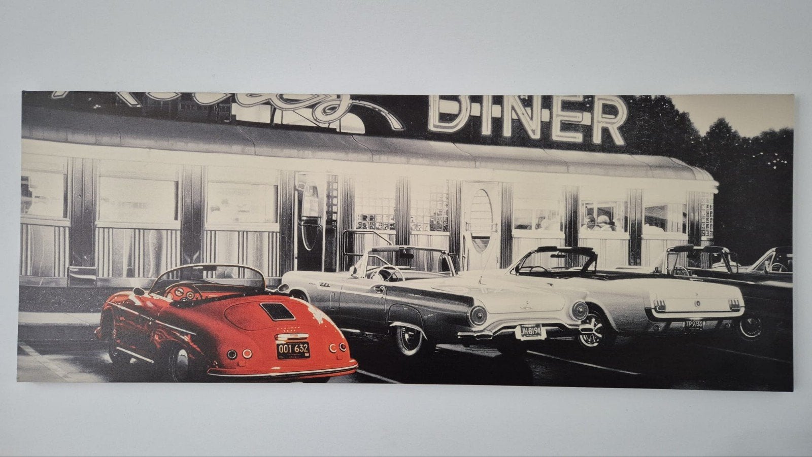 Schilderij met Oldtimers., Ophalen, 50 – 75, Gebruikt, 125 cm of meer