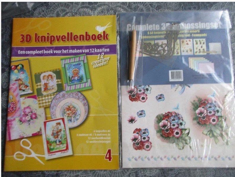 3d knipvellenboek - 12 kaarten / embossingpakket met 3d vel, Ophalen of Verzenden, Nieuw, Overige thema's, Overige typen