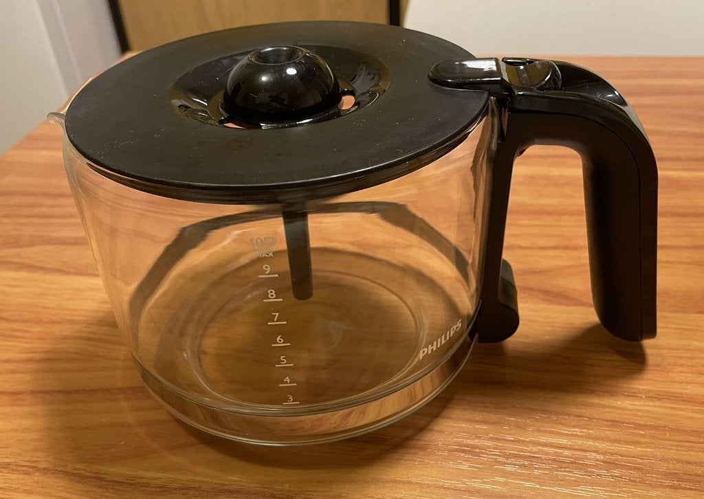 Glazen Philips koffiekan voor koffiezetapparaat 10 kopjes, 4 tot 10 kopjes, Ophalen of Verzenden, Gebruikt, Overige modellen