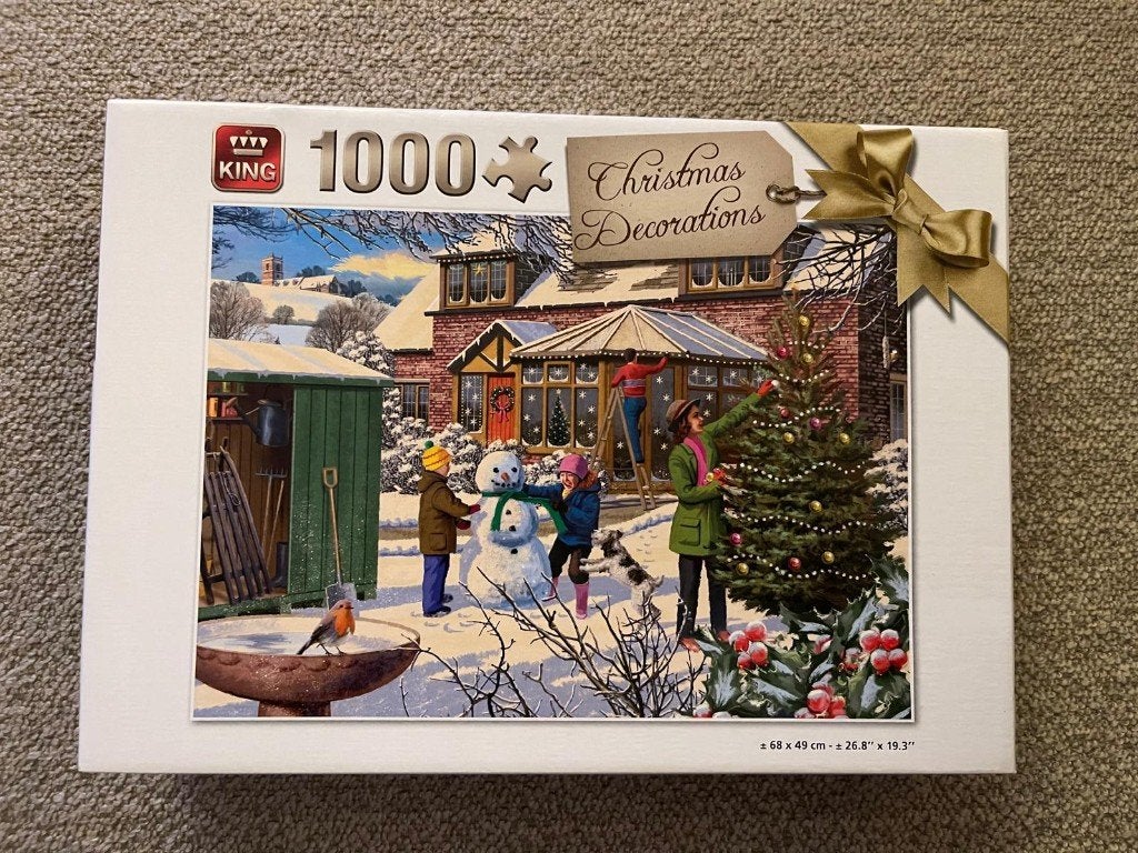 Puzzel kerst 1000 stukjes, Ophalen of Verzenden, 500 t/m 1500 stukjes, Gebruikt, Legpuzzel