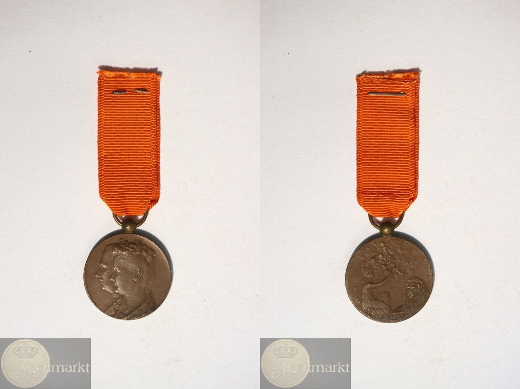 Draagpenning 1909 'Geboorte Prinses Juliana', Ophalen of Verzenden, Brons, Nederland