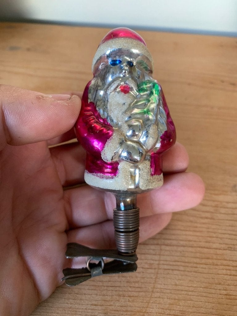 Ajeko kerstman op knijper roze / fuchsia, Diversen, Ophalen of Verzenden, Gebruikt