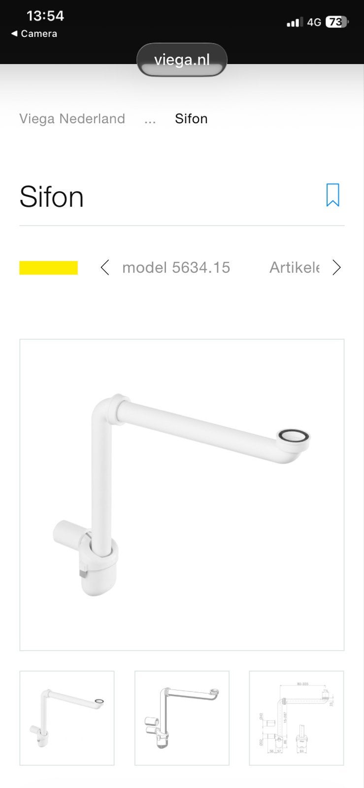 Viega ruimtebesparende sifon 5634.15 nieuw, Ophalen, Nieuw, Wastafel