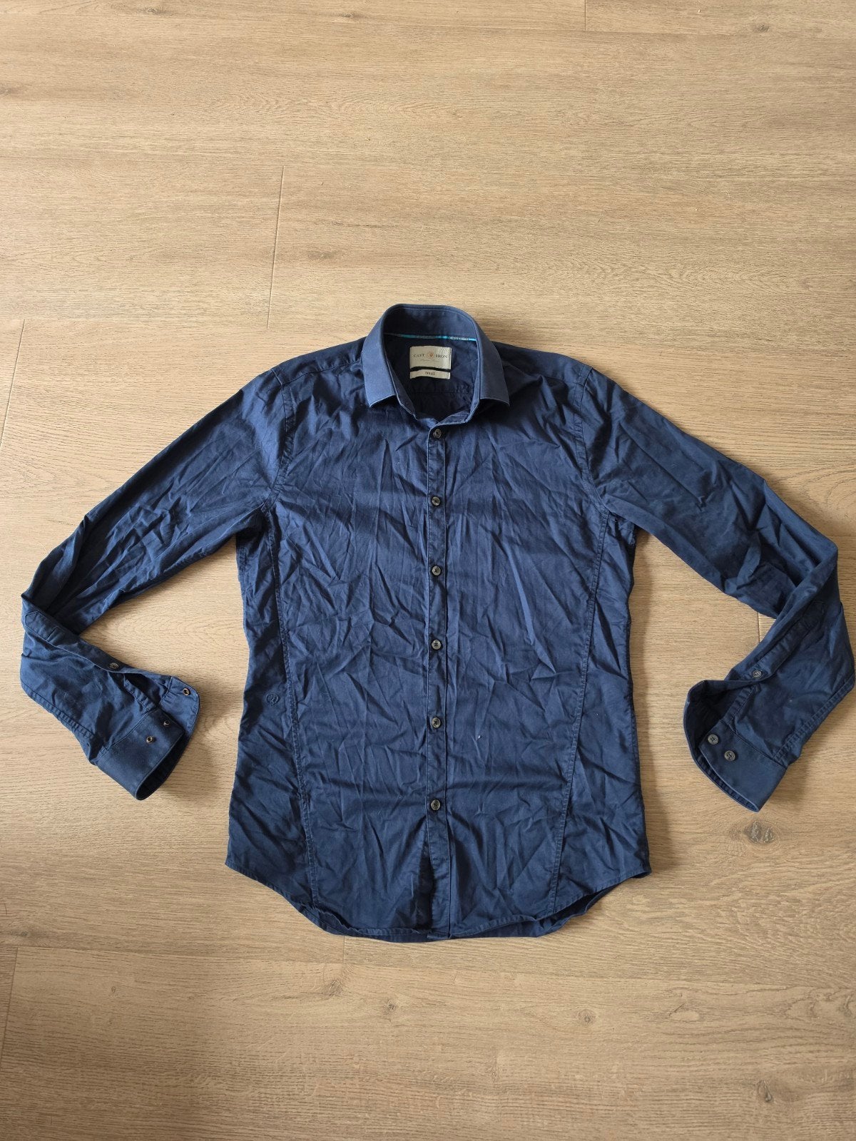 Overhemd van Cast Iron maat S, Kleding | Heren, Overhemden, Ophalen of Verzenden, Zo goed als nieuw, Blauw, Halswijdte 39/40 (M)