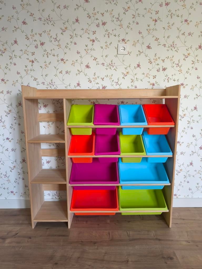 Houten opbergkast voor speelgoed, Ophalen, Kast, 105 cm of meer, 100 cm of meer