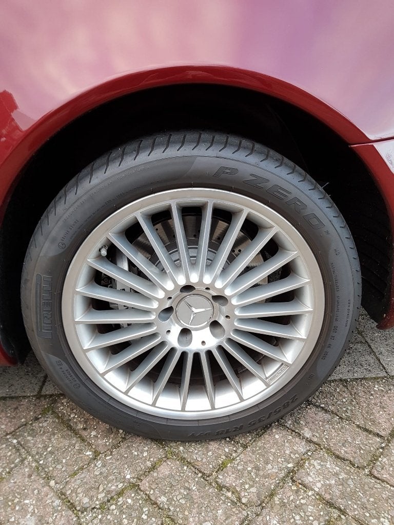 4 originele 18 inch Mercedes SL 55 AMG velgen met banden, Auto-onderdelen, Banden en Velgen, Ophalen, 18 inch, Gebruikt, 285 mm