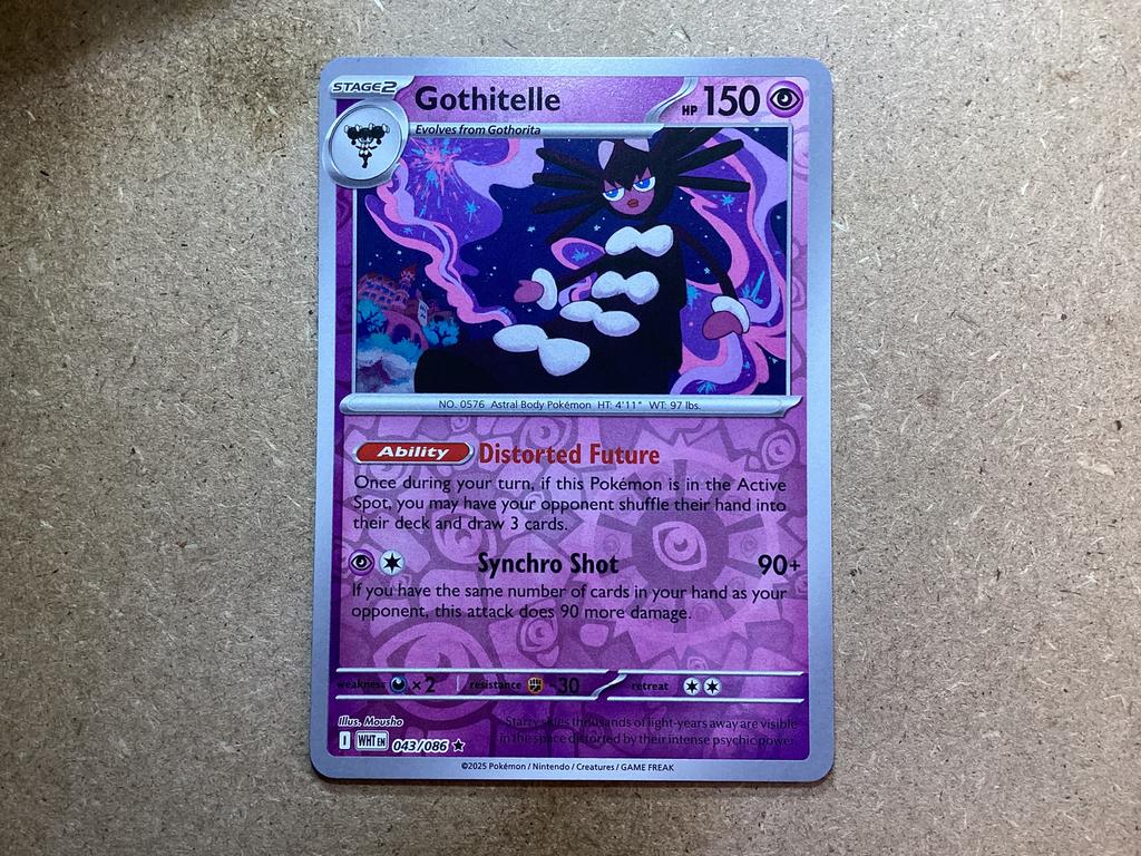 1x Gothitelle [WHT 043/086] (Near Mint, Reverse Holo), Ophalen of Verzenden, Zo goed als nieuw, Losse kaart, Foil