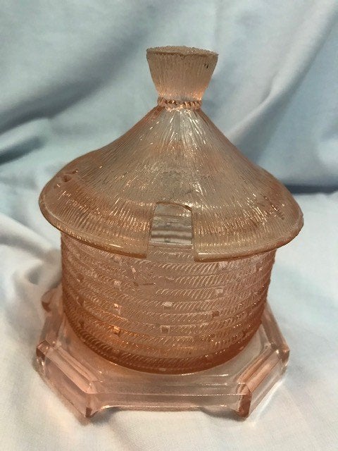 Persglas honingpot van 'MELI', Ophalen of Verzenden, Roze, Glas