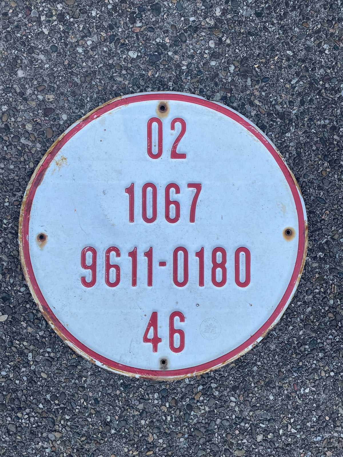 VINTAGE REGISTRATIEPLAAT VAN VEEWAGEN UIT DE JAREN 80, Ophalen, Gebruikt