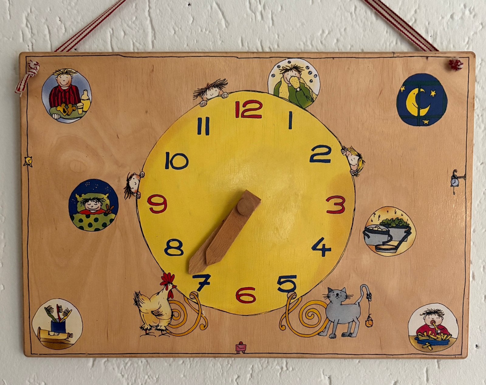 Janbibejan Houten weekkalender en klok, Ophalen of Verzenden, Gebruikt