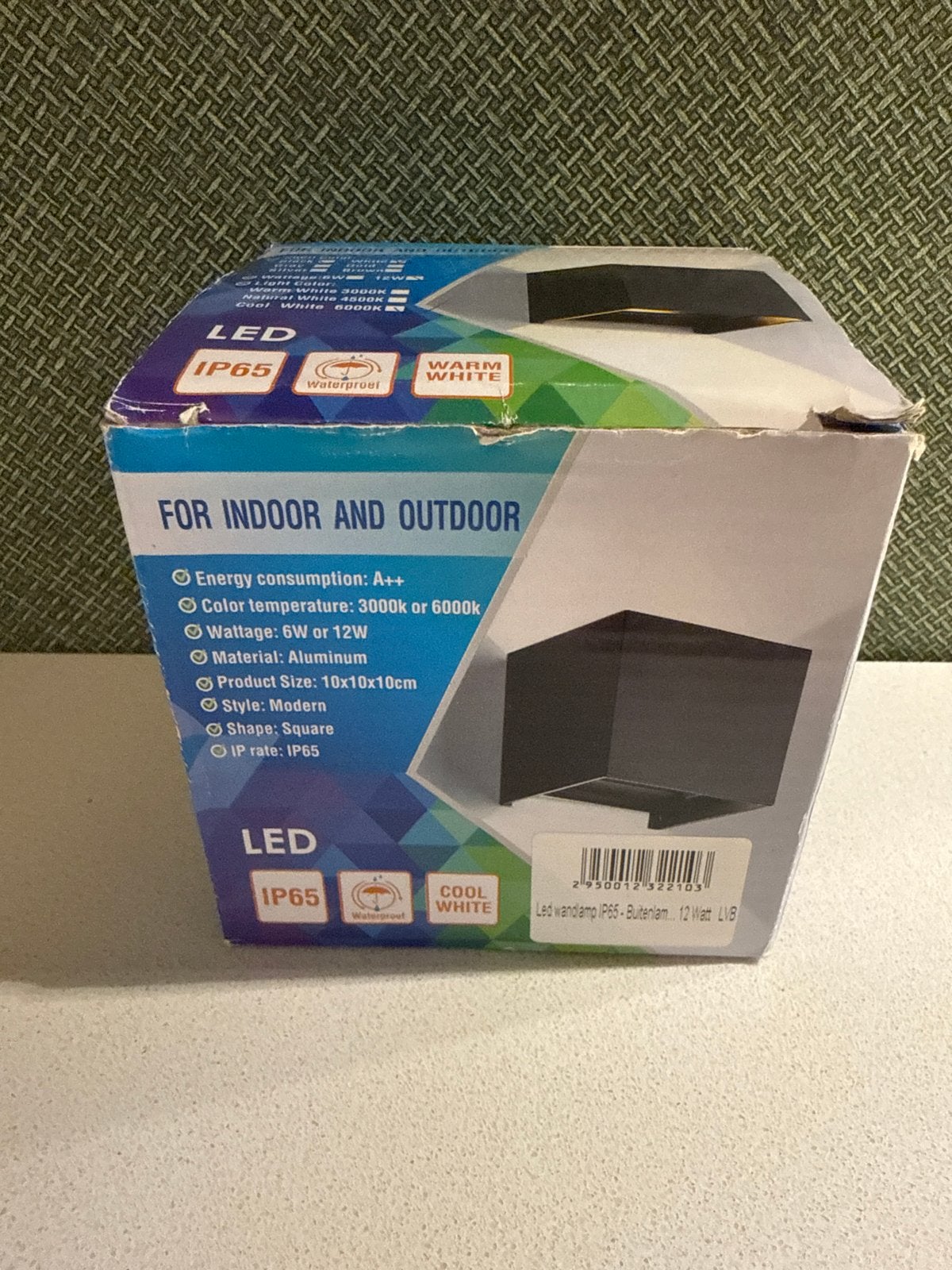 LED Buitenlamp IP65 - 12 Watt - Koel Wit, Overige merken, Waterbestendig, Zwart, Nieuw