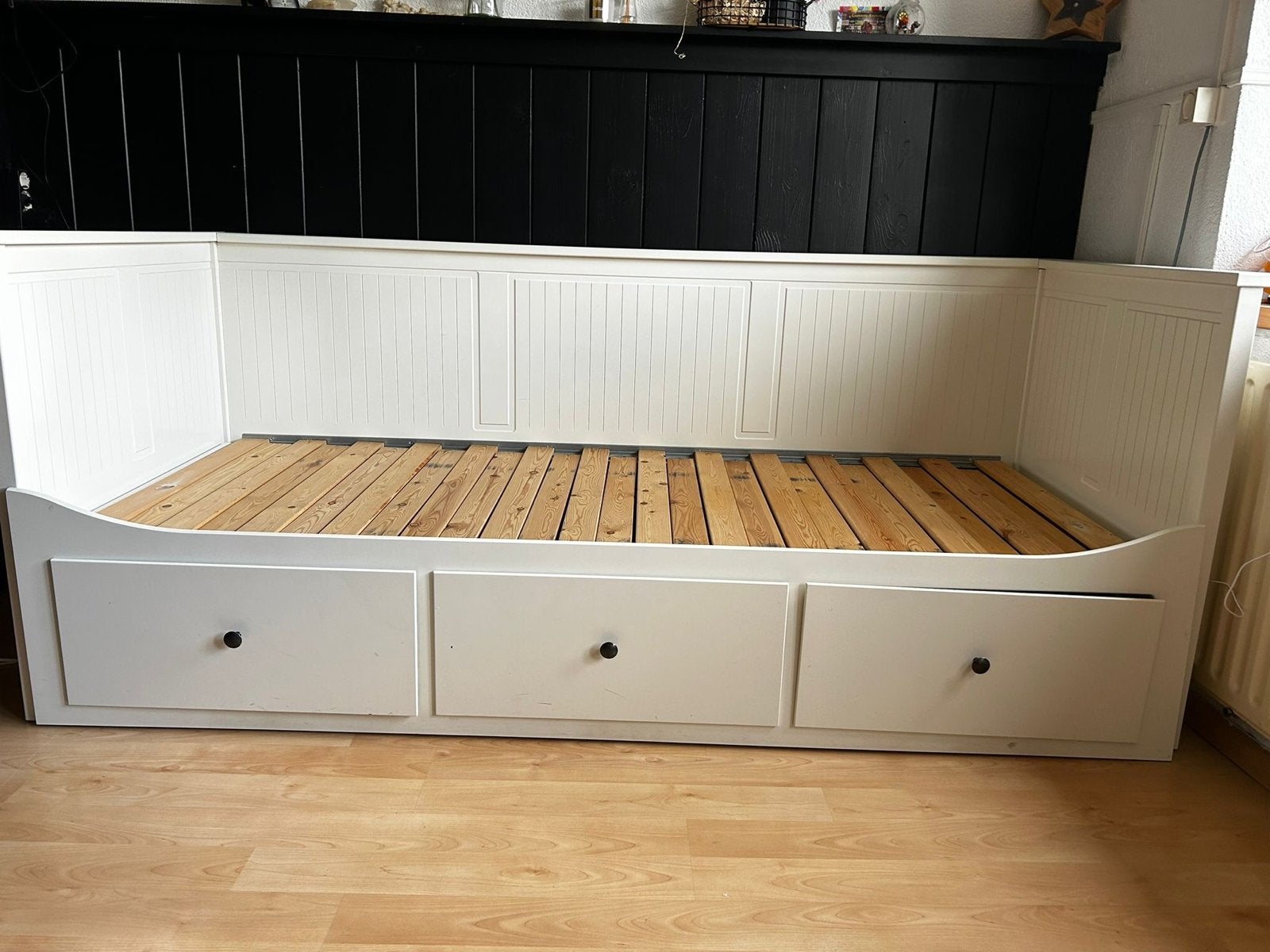 IKEA Hemnes bedbank met 3 lades - Wit, Ophalen, Gebruikt, Eenpersoons, Wit