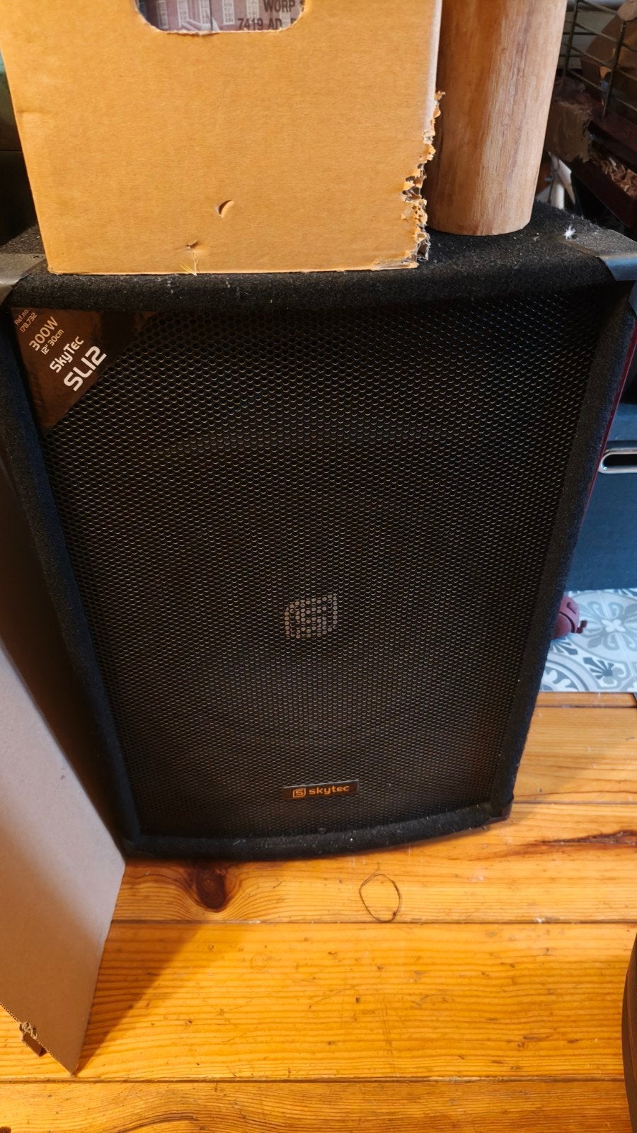2 grote Boxen 600 watt/ Luidsprekers / speakers Skytec, Ophalen, Gebruikt, Overige merken