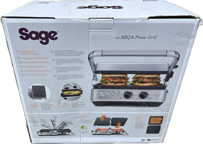 Sage the BBQ & Press Grill SGR700 - ongebruikt, Sage Appliances GmbH, Nieuw, Ophalen of Verzenden, Campus Fichtenhain 48, 47807 Krefeld, Duitsland