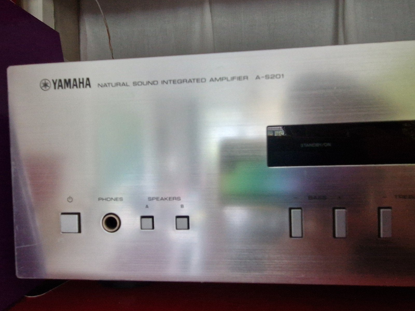 Yamaha A-S201 Stereo Versterker met Phono en Dubbele Speaker, Ophalen of Verzenden, Zo goed als nieuw, 60 tot 120 watt, Yamaha