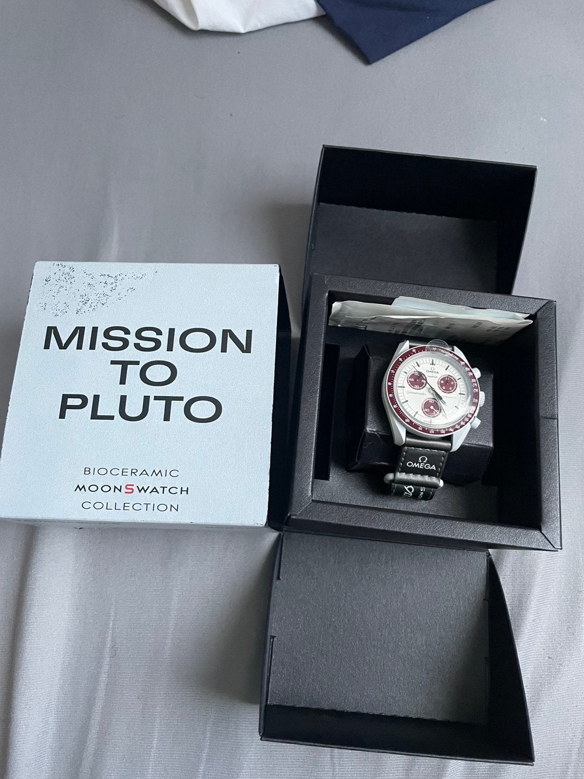 Omega swatch speedmaster Pluto, Overige merken, Staal, Kunststof, Ophalen of Verzenden