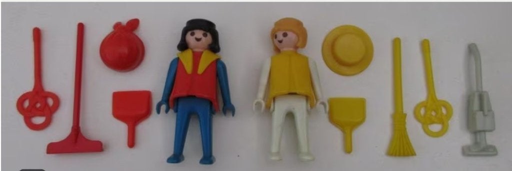 vintage playmobil - 2 werksters met toebehoren, Ophalen of Verzenden, Gebruikt