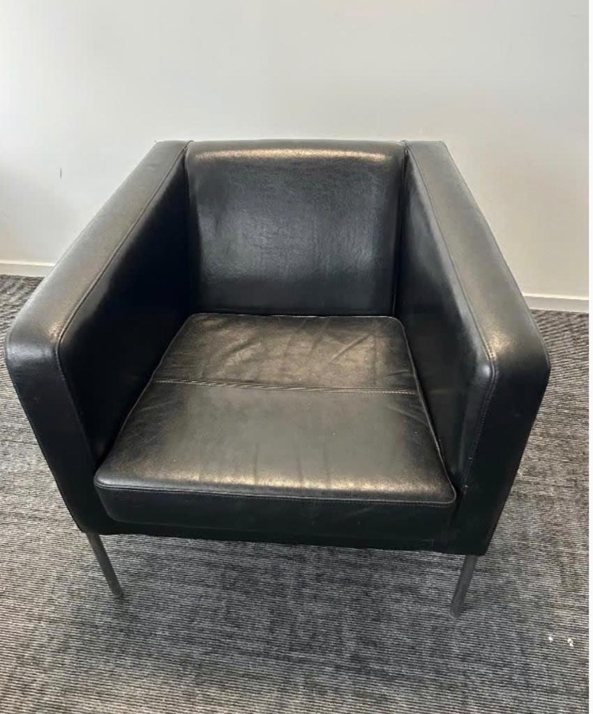 Leren luxe fauteuil 2 stuks zwart, Ophalen, Gebruikt, 75 tot 100 cm, 50 tot 75 cm
