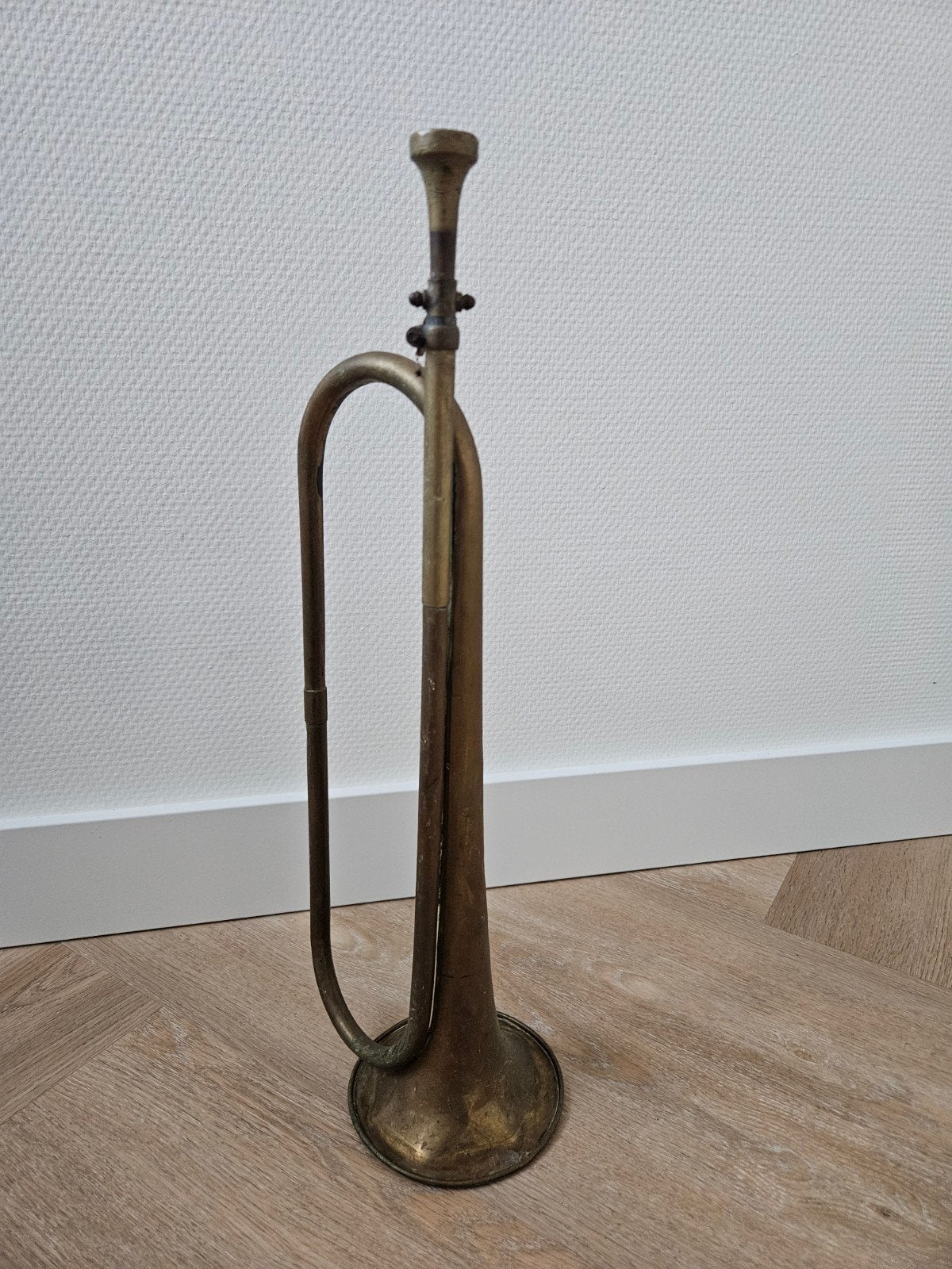 Vintage koperen trompet/bugel - Decoratief item, Ophalen of Verzenden, Gebruikt, Overige typen