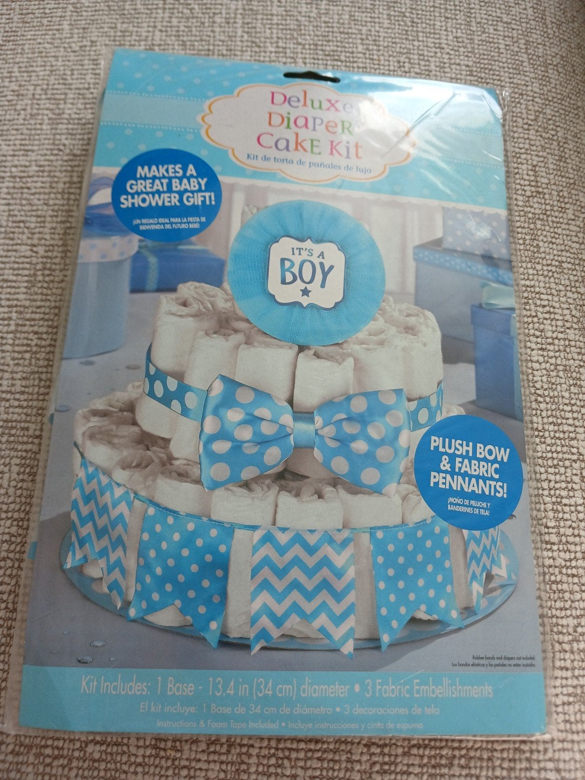Deluxe Luiertaart Kit - Jongen - Kraamcadeau, Ophalen of Verzenden, Nieuw, Kraamcadeau