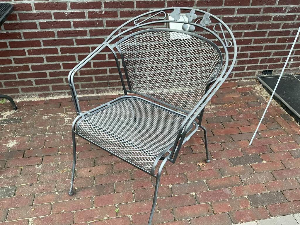 Gietijzeren tuin stoelen, Tuin en Terras, Ophalen of Verzenden, Gebruikt, Metaal, Stapelbaar