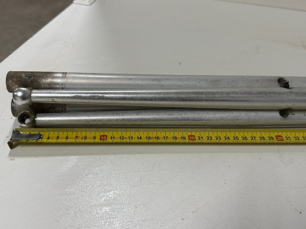 4 x Aluminium scepter 63 cm, Ophalen of Verzenden, Gebruikt, Lijn of Blok