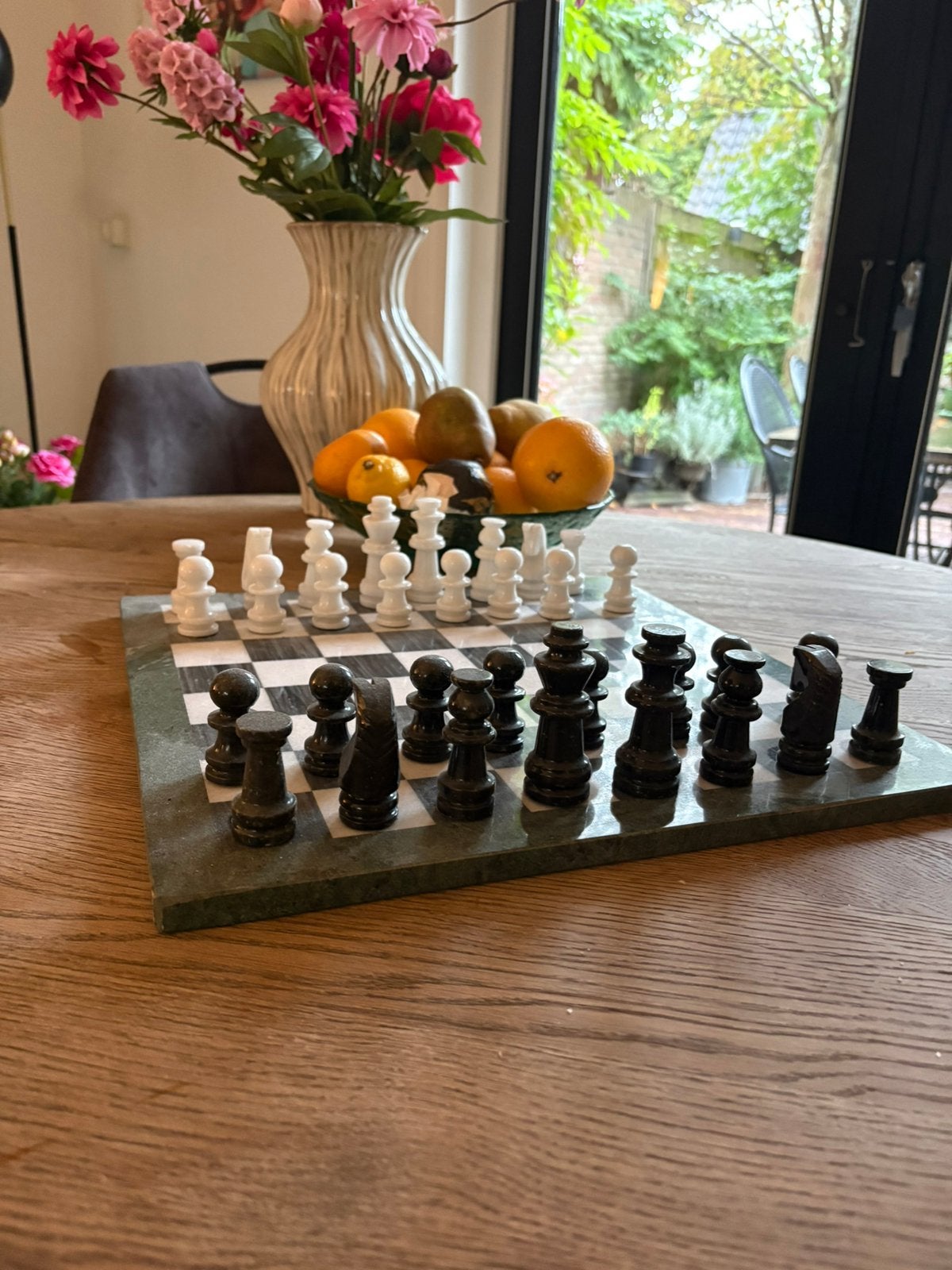 Marmeren schaakbord, Een of twee spelers, Ophalen of Verzenden, Zo goed als nieuw