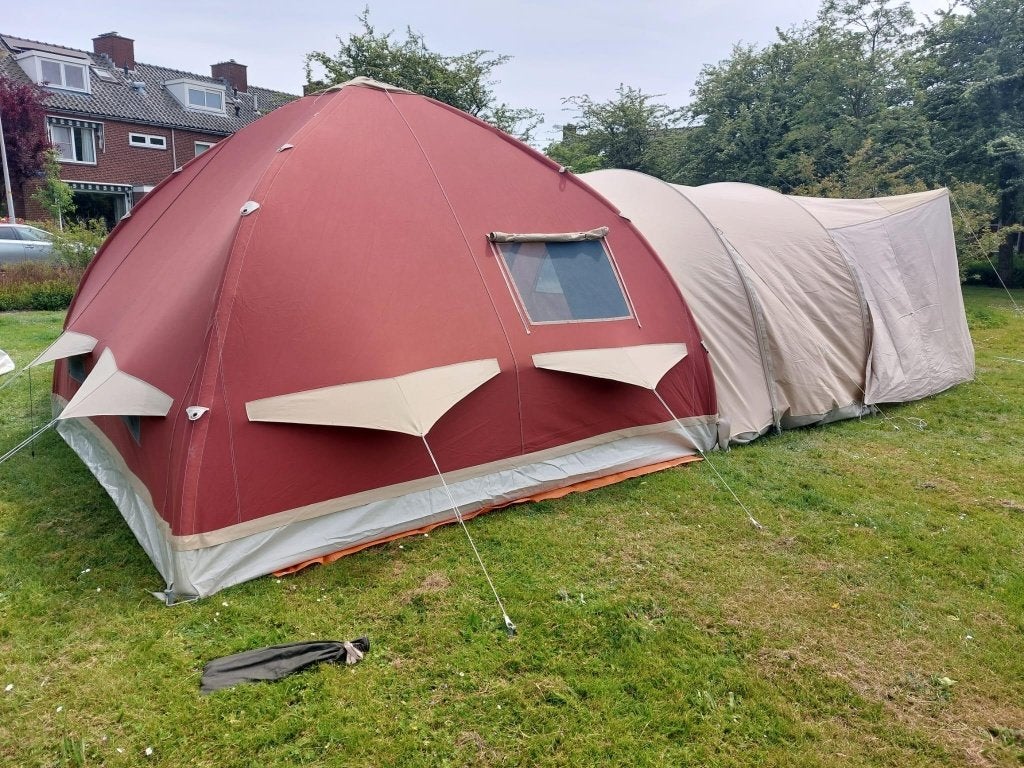 Karsten tent 350 met veel extra ruimte! + Saris bagagewagen, Ophalen, Gebruikt, Meer dan 6