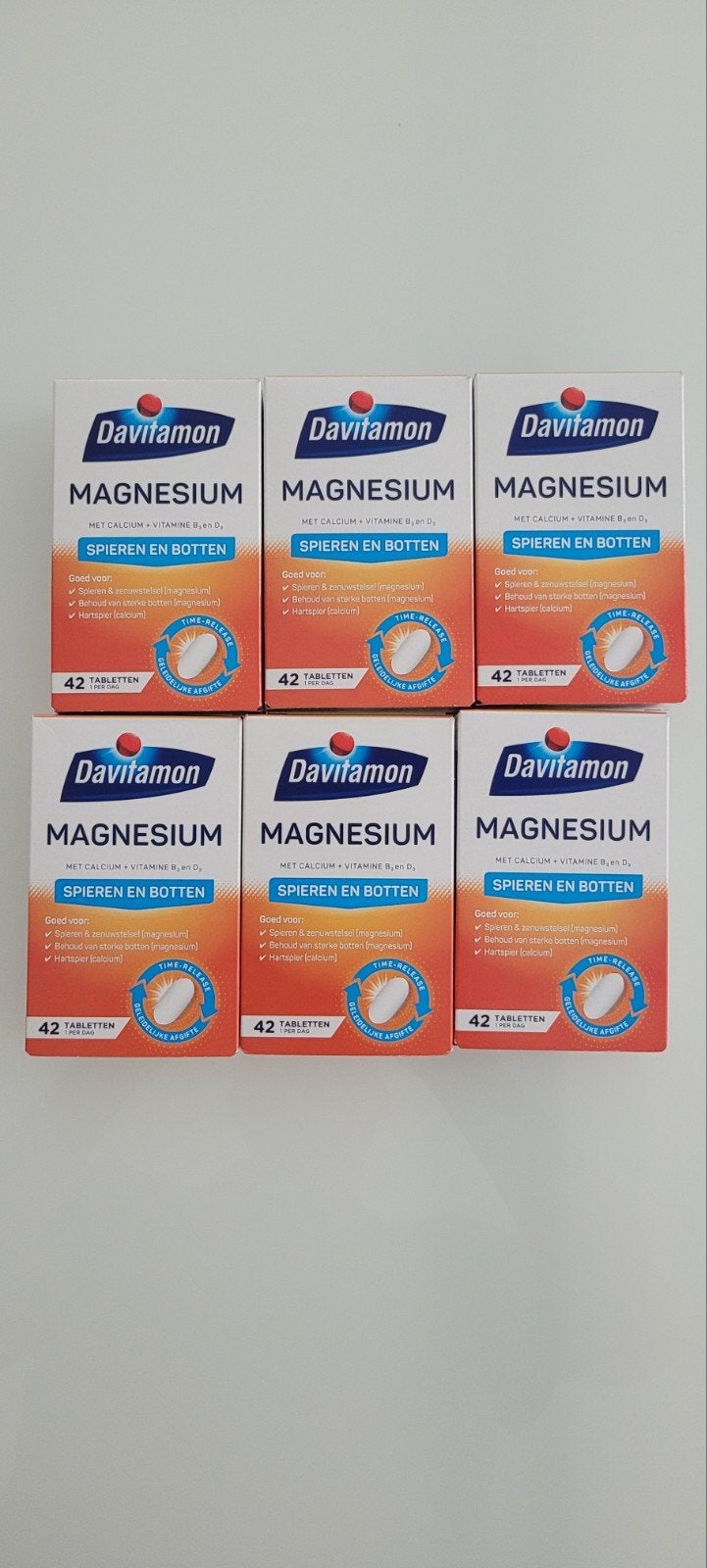 Davitamon Magnesium Spieren en Botten - 6x 42 tabletten, Ophalen of Verzenden