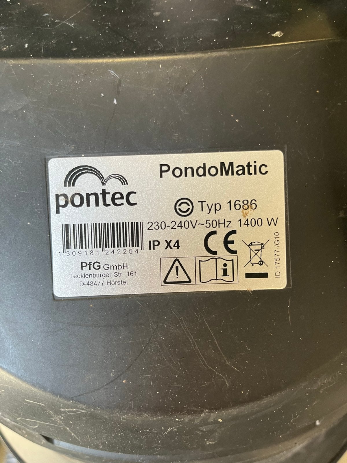 Pontec PondoMatic vijverstofzuiger 1400W met toebehoren, Ophalen of Verzenden, Gebruikt, Vijverstofzuiger