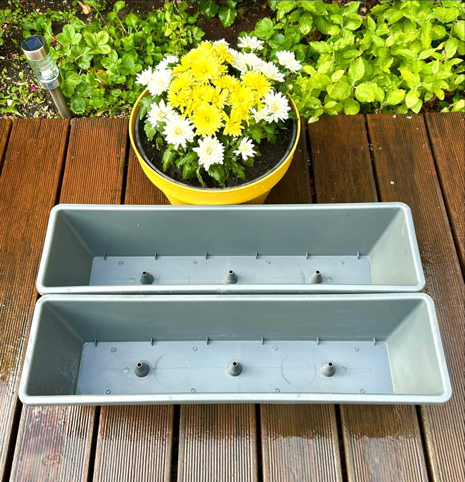 2x Elho Balkonbakken Grijs - Gerecycled Kunststof, Kunststof, Minder dan 30 cm, Balkon, Ophalen of Verzenden