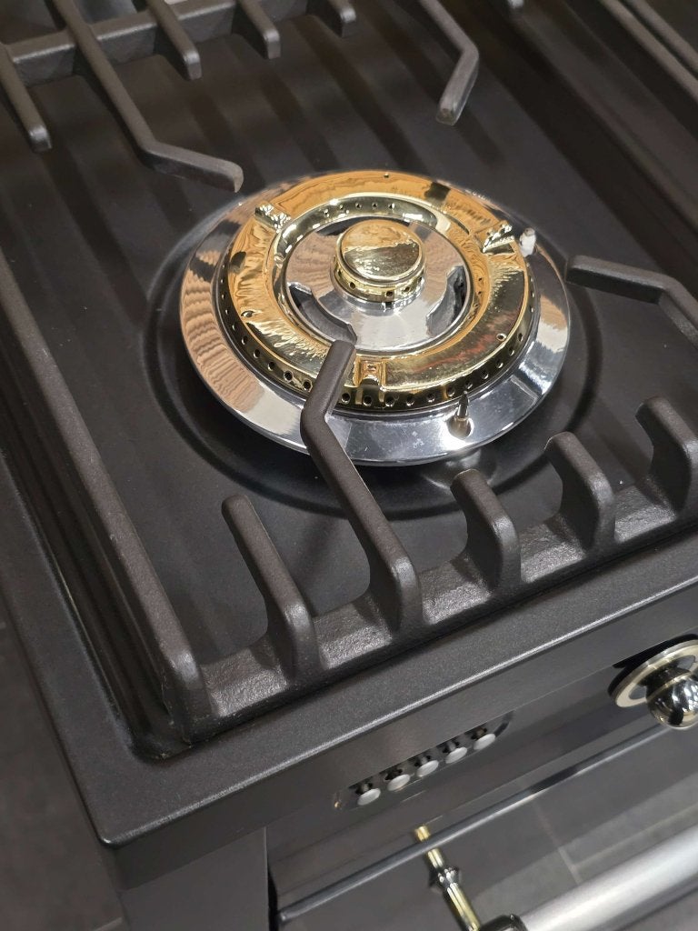 Luxe Boretti Fornuis 90cm antraciet + rvs 300 graden oven, Niet ingevuld, 60 cm of meer, Niet ingevuld, Ophalen of Verzenden