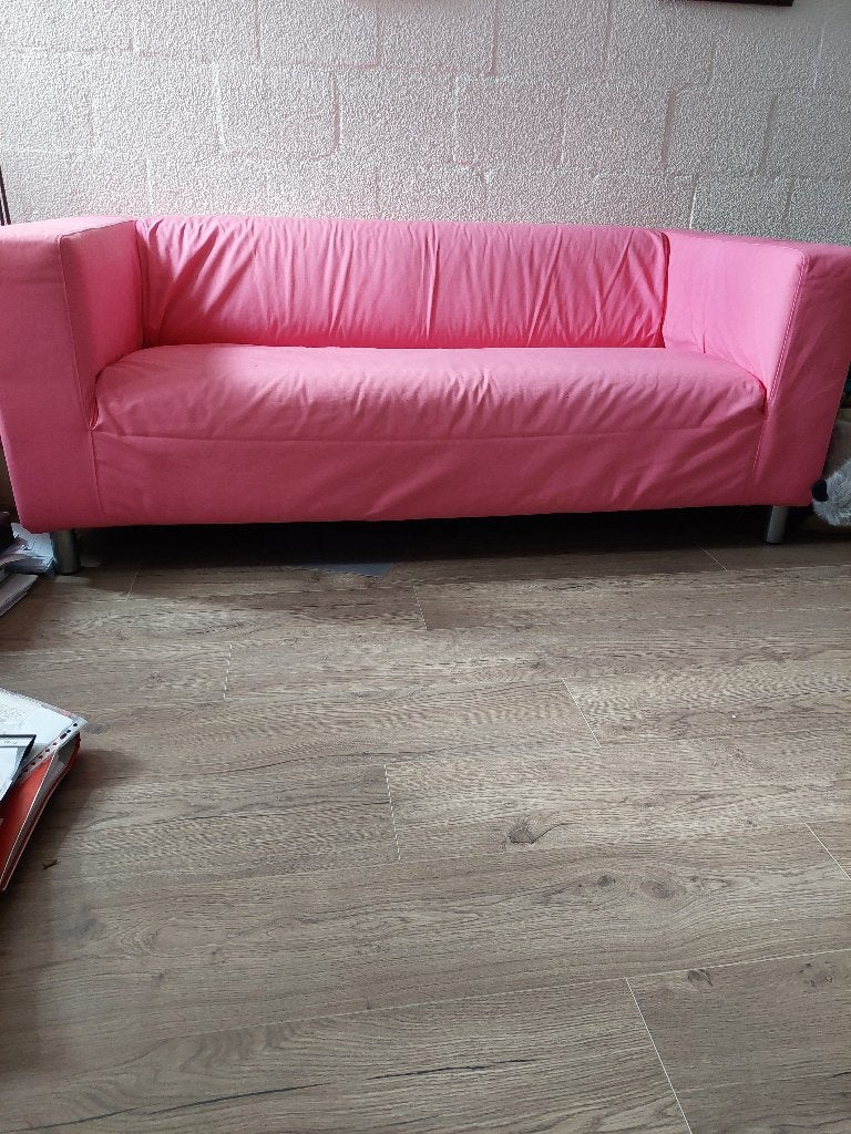 Gratis af halen Bankje Ikea roze hoes vervangbaar, Ophalen, Gebruikt, 150 tot 200 cm, Tweepersoons