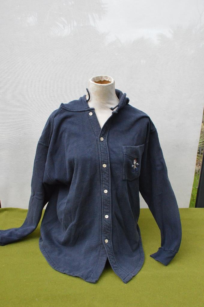 Vintage Donaldson vest met capuchon / hoody uit de jaren 90, Maat 38/40 (M), Blauw, Donaldson, Ophalen of Verzenden