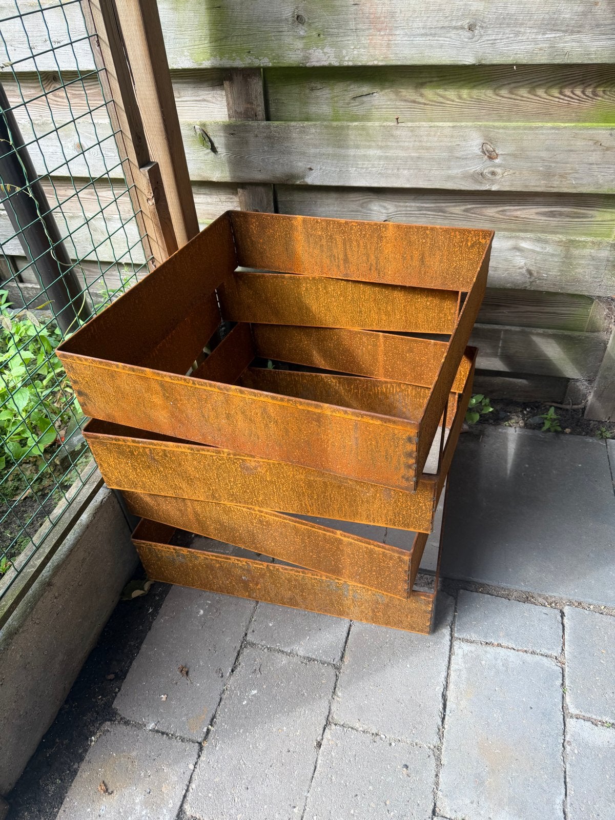 Cortenstalen randen voor tuin of staptegels (60x60cm), Ophalen, Minder dan 30 cm, Vierkant, Nieuw