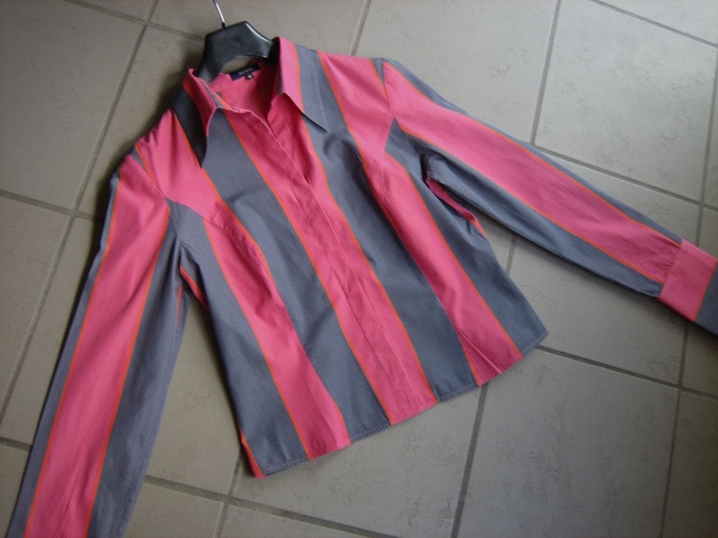 Zeer aparte roze-grijs gestreepte blouse MARK, 40 snazzeys, Kleding | Dames, Maat 38/40 (M), Zo goed als nieuw, Mark Amsterdam