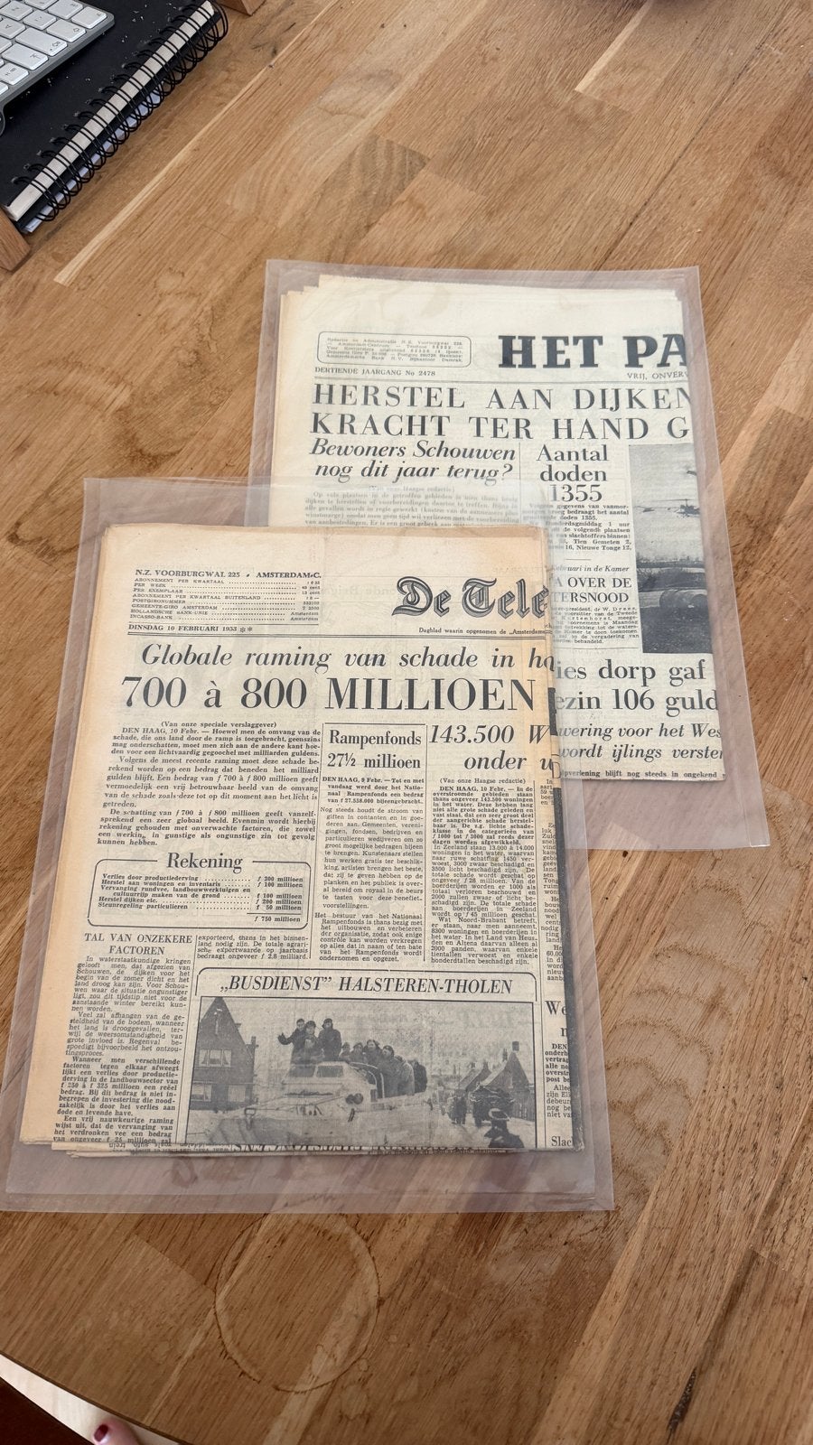 Historische kranten Watersnoodramp 1953, Ophalen of Verzenden, Gelezen, Krant
