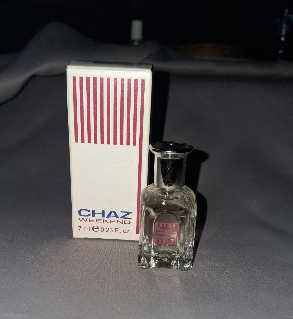 Parfum miniatuur - Chaz + doosje, Ophalen of Verzenden, Zo goed als nieuw, Miniatuur, Gevuld