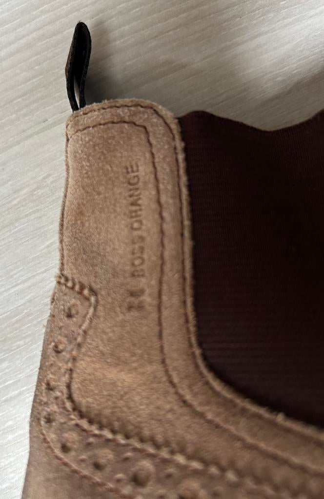 Hugo Boss, Orange, chelseaboots/suede enkellaars maat 40, Bruin, Verzenden, Boots, Gedragen
