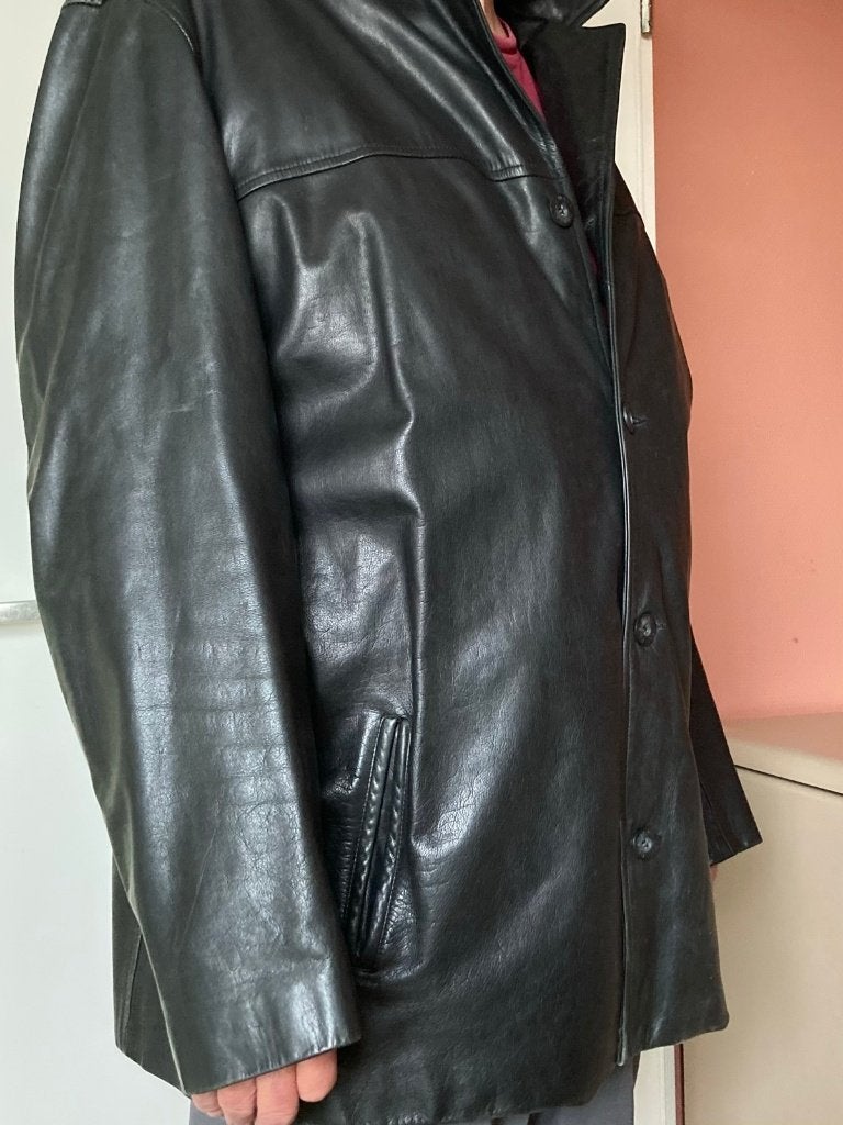 LEREN HEREN JAS, Kleding | Heren, Zwart, Ophalen of Verzenden, Zo goed als nieuw, Pall Mall