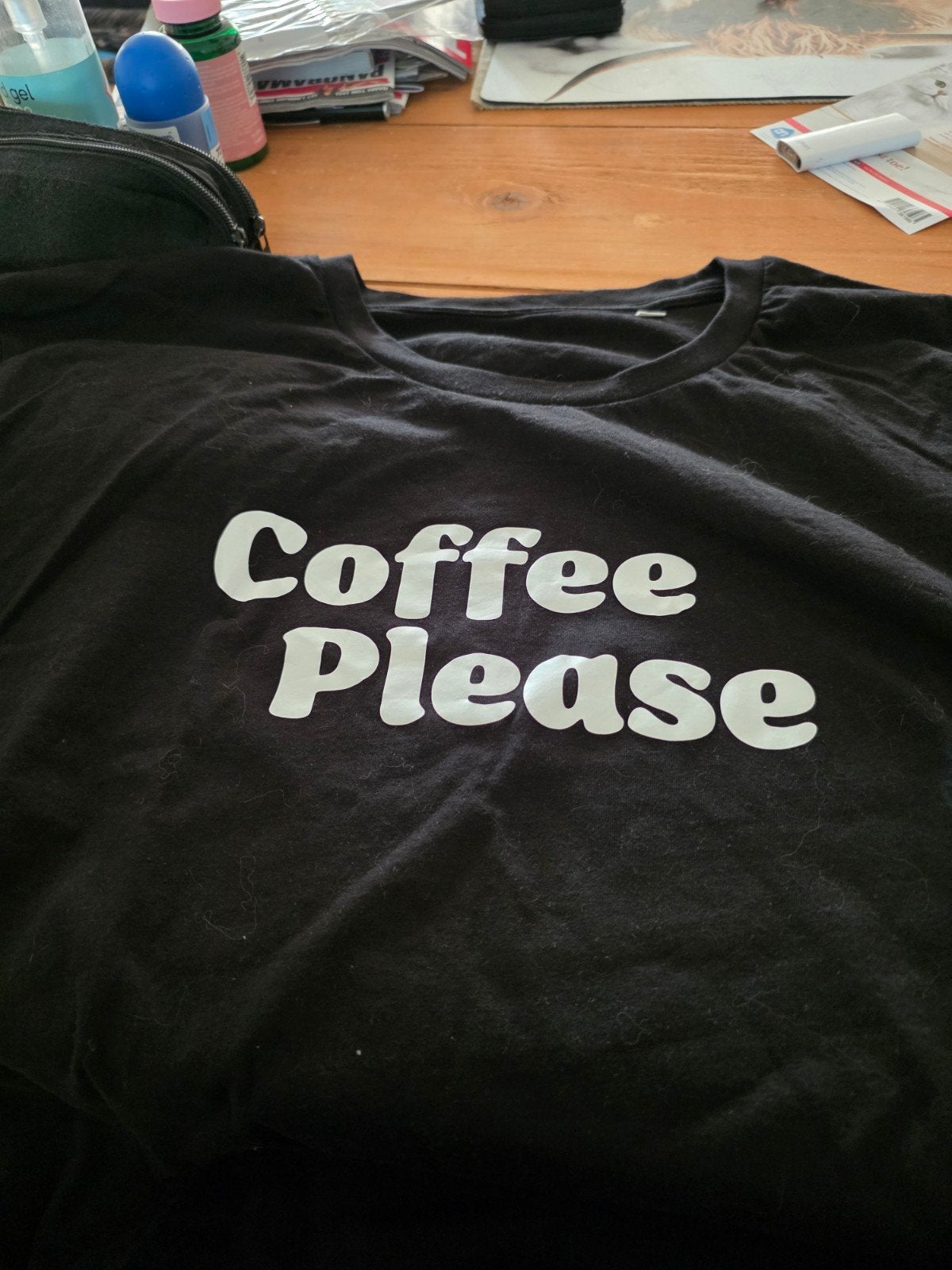 4 XL gedragen T-shirts met diverse opdrukken/teksten, Ophalen, Gedragen, Overige kleuren