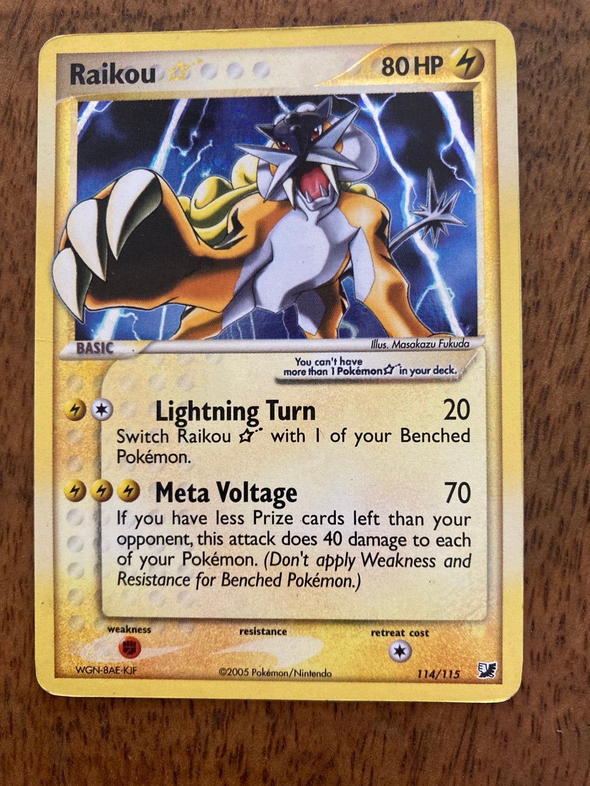 Raikou Gold Star (#114 - Holo), Ophalen of Verzenden, Gebruikt, Losse kaart