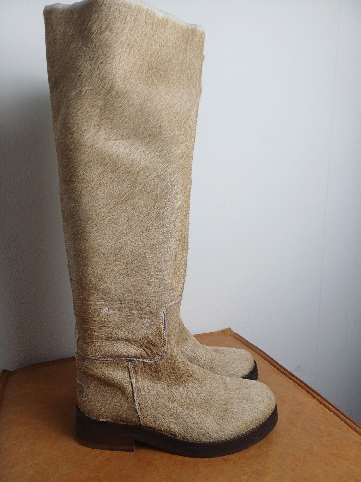 Shabbies 'pony' laarzen beige mt 37, Ophalen of Verzenden, Zo goed als nieuw, Beige