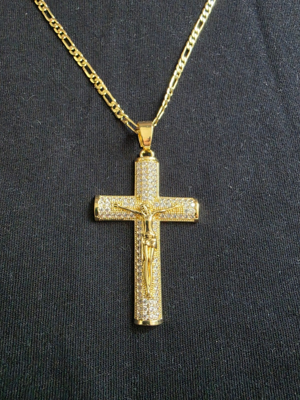 Nieuwe gouden ketting met kruisje (48cm, kruis 5x3cm), Sieraden, Tassen en Uiterlijk, Kettingen, Ophalen of Verzenden, Nieuw, Goud
