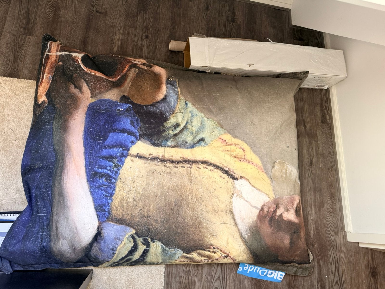 Grote zitzak met opdruk het melk meisje, Ophalen, Zo goed als nieuw, Zitzak